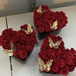 Heart Rose Box For Valentines Day