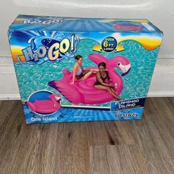 Pink Flamingo Ride-On Pool Island Float