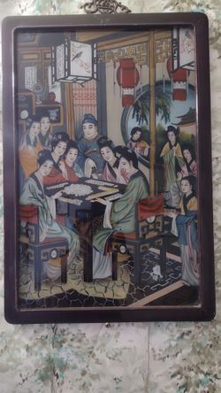 Chinese 18 th  Century Glass Painting 