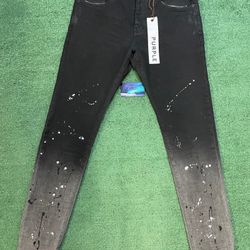 Purple Brand Bleached black raw jeans