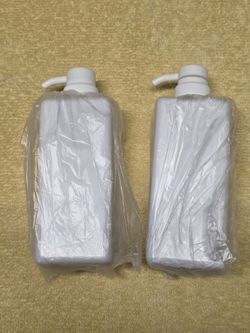 Pump Dispenser Bottles Set of 2 - White Plastic 16oz (Pint) - San Tan Valley