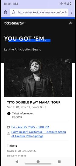 tito double p tickets