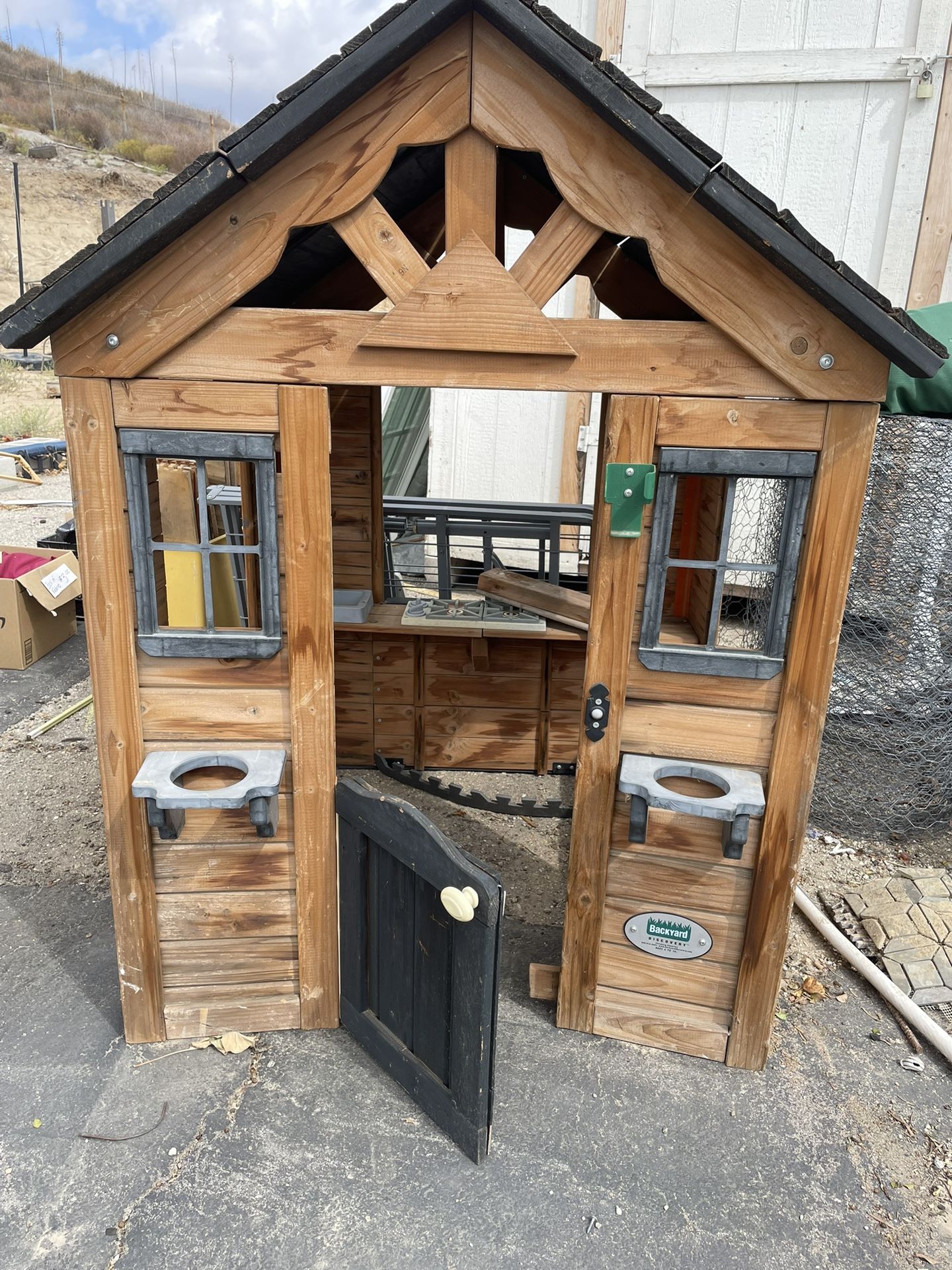 Beautiful Children’s Wood Playhouse 4feet 7 Inches High X 42 Inches WideX 40 Inches Depth