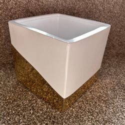 Gold And White Square Vase 