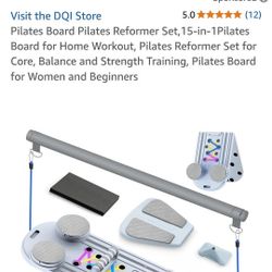 Pilates Board Pilates Reformer Set 15-in-1 Pilates Boards for Home Workout,Foldable Abs Core Trainer