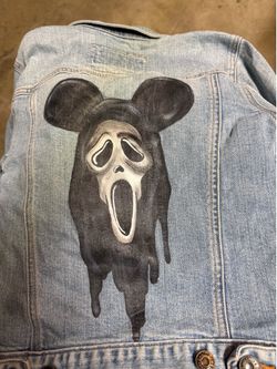 Custom ghostface jean jacket
