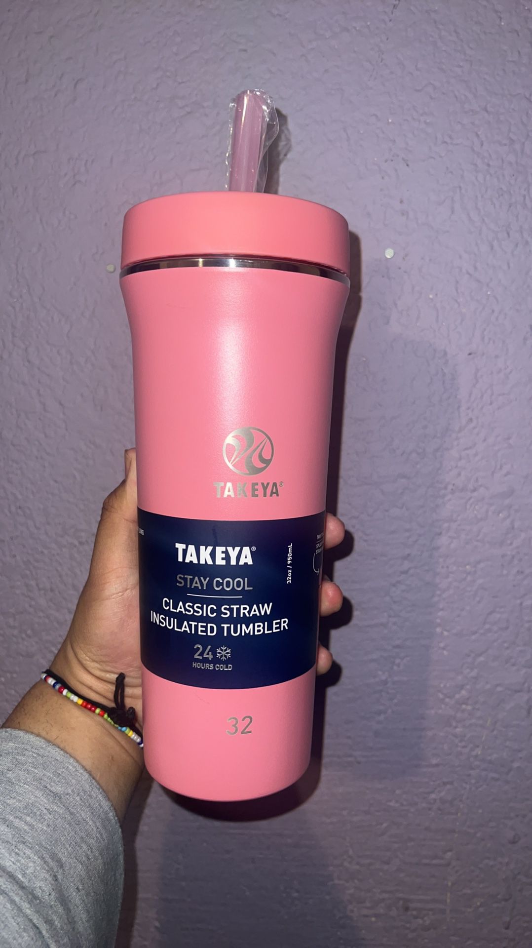 Takeya 32oz Stainless Steel Tumbler - Pink Mimosa