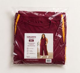 🔥 SPECIAL OFFER 10$🔥 Women’s Plus Size 3XL Two-Piece Set – Brand New in Package ✨  💜💛 Don’t miss this deal! Beautiful and comfortable burgundy set