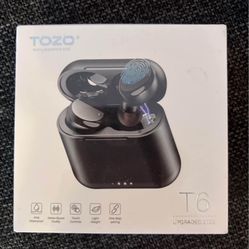 TOZO T6 Wireless Earbuds Bluetooth 5.3 Headphones, Ergonomic Design in-Ear Headset, 50Hrs Playtime 
