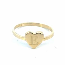 Woman’s Ladies 10k Yellow Gold Initial E in a Heart Ring Size 7 GP3134918