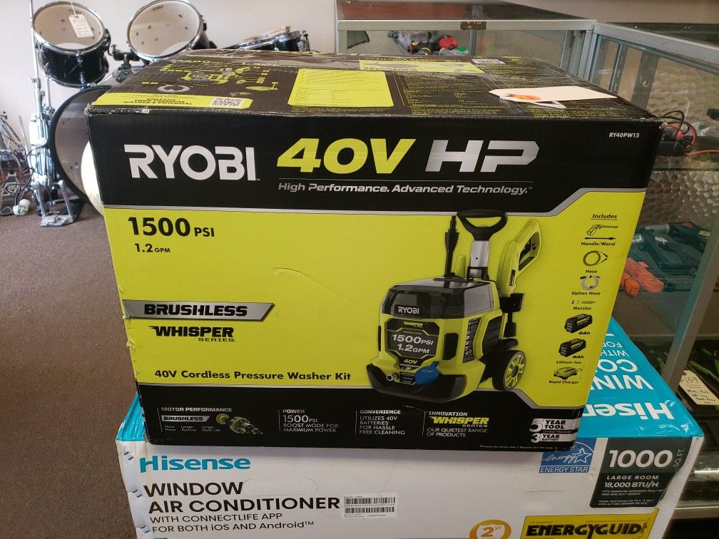 NEW Ryobi 40 Volt 1500 PSI Brushless Pressure Washer Kit RY40PW15