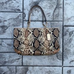 Coach Madison Carryall Python Snake Print Tote Bag