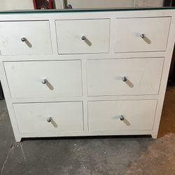 Custom Pine Dresser With Glass Top