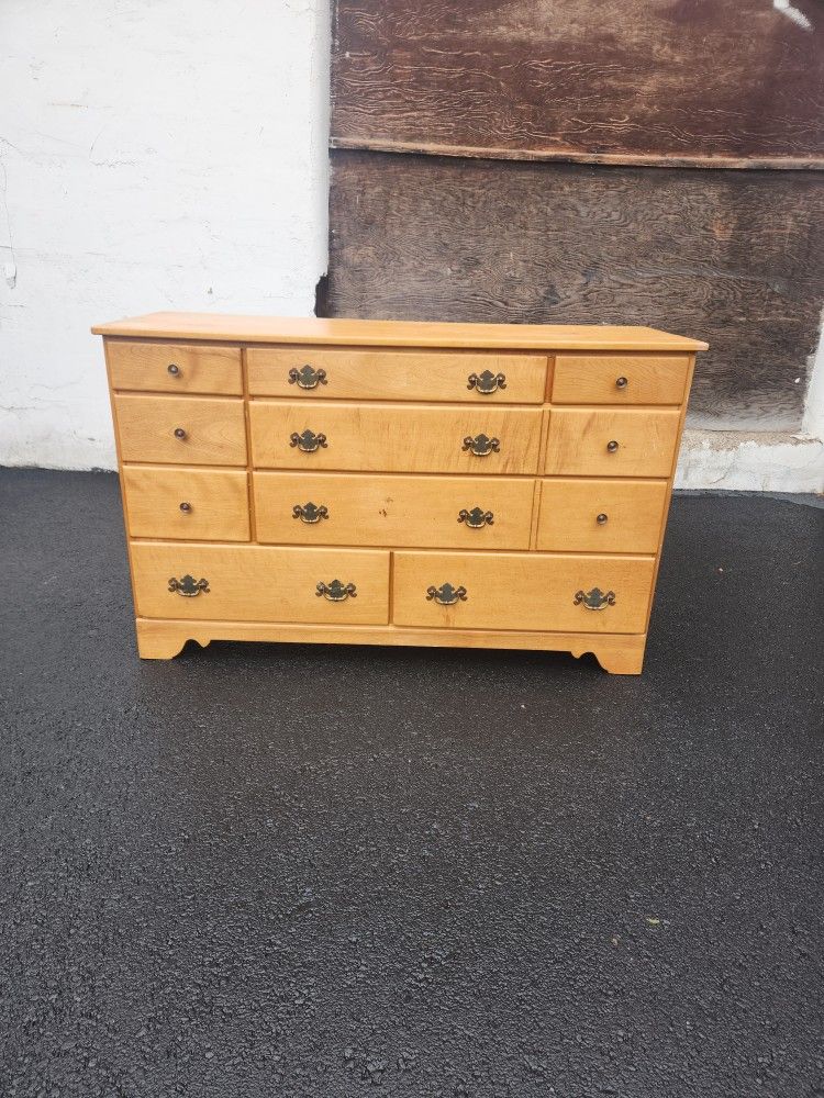 Ethan Allen Long Maple Dresser