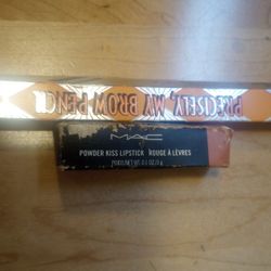 Mac Lipstick And Benefit Brow Pencil (New)