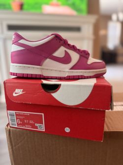 Nike Dunk Low BG White/Active Fuchsiaa Pink