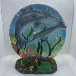 Dolphins Ceramic Figurine Plate