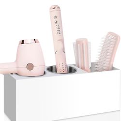 New Hair Tool Organizer, Hair Dryer Holder with Heatproof Steel Cups, Acrylic Vanity Organizer for Curling Iron, Flat Iron & Hair Brushes, Perfect for