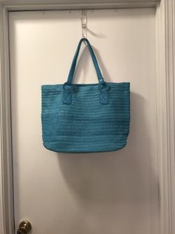 Women's blue turquoise tote bag shopper