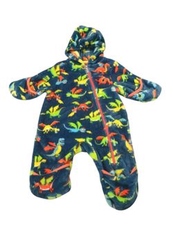 Harley fleece bunting one-piece suit dragon 12-18 M lightweight zip up  with hood