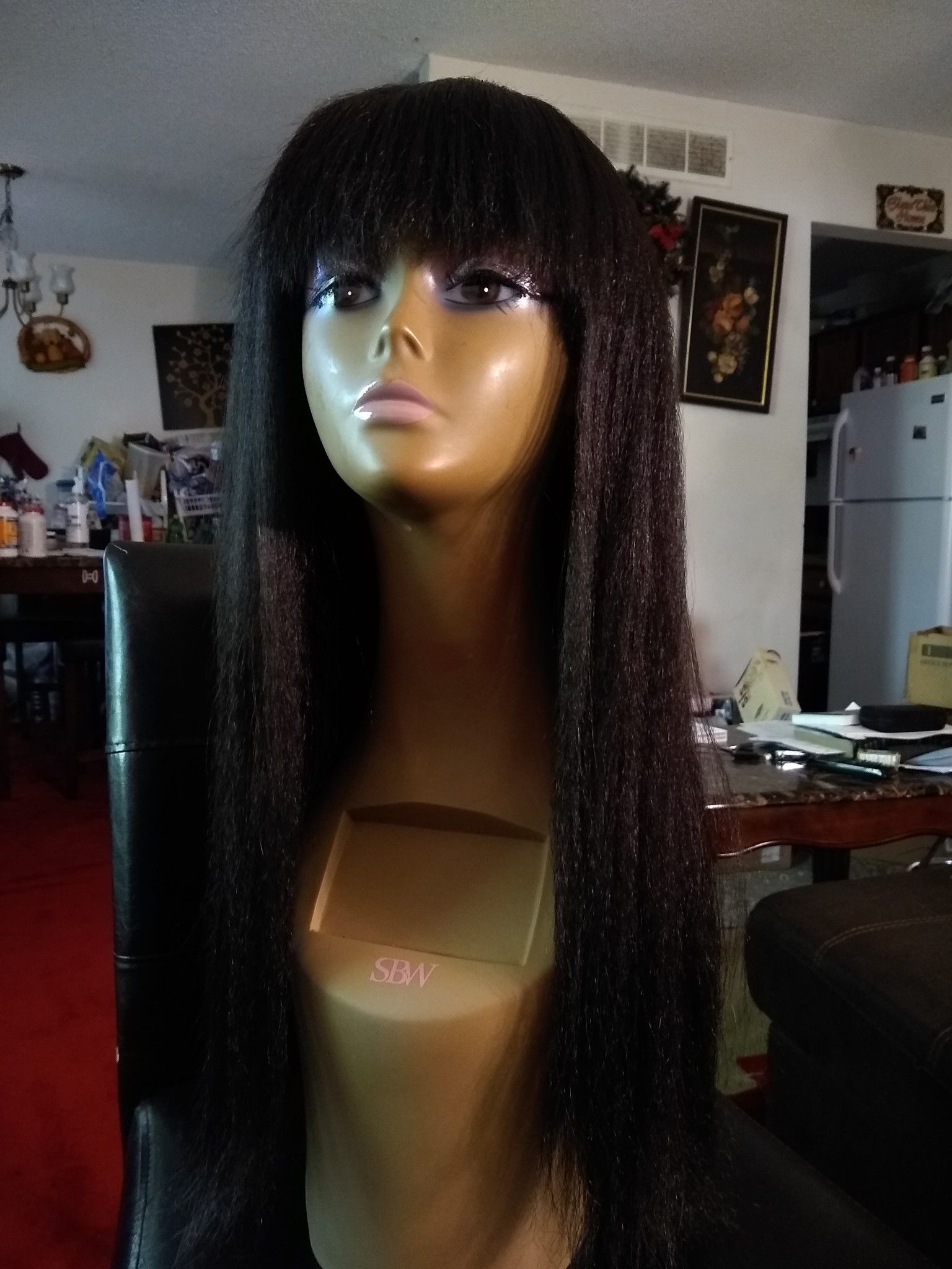 Human hair blend wig