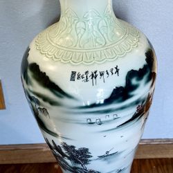 2000s Chinese Palace Large Antique Floor Vase
