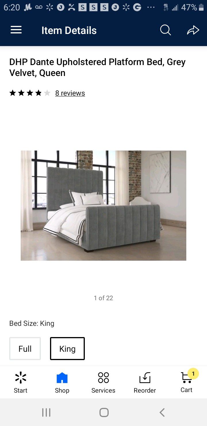Gray Upholstery Queen Bed Frame