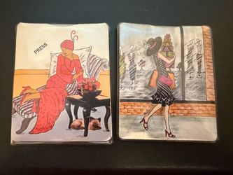 Set of 2 vintage unique personal flashlights for women, Art Deco style