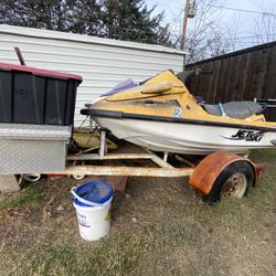 Double Jet Ski Trailer  And 2 Jet Skis