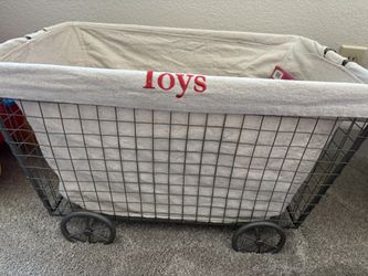 Metal And Cloth Toy Bin