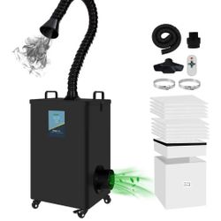 FumeClear FC-2002A Laser Fume Extractor for 260m³/h Strong Suction, Low-Noise with 12 Filters Solder
