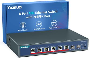 YuanLey 8-Port 10G Ethernet Switch, 6 x 10Gbps RJ45 Ports, 2X 10Gbe #3340B R6
