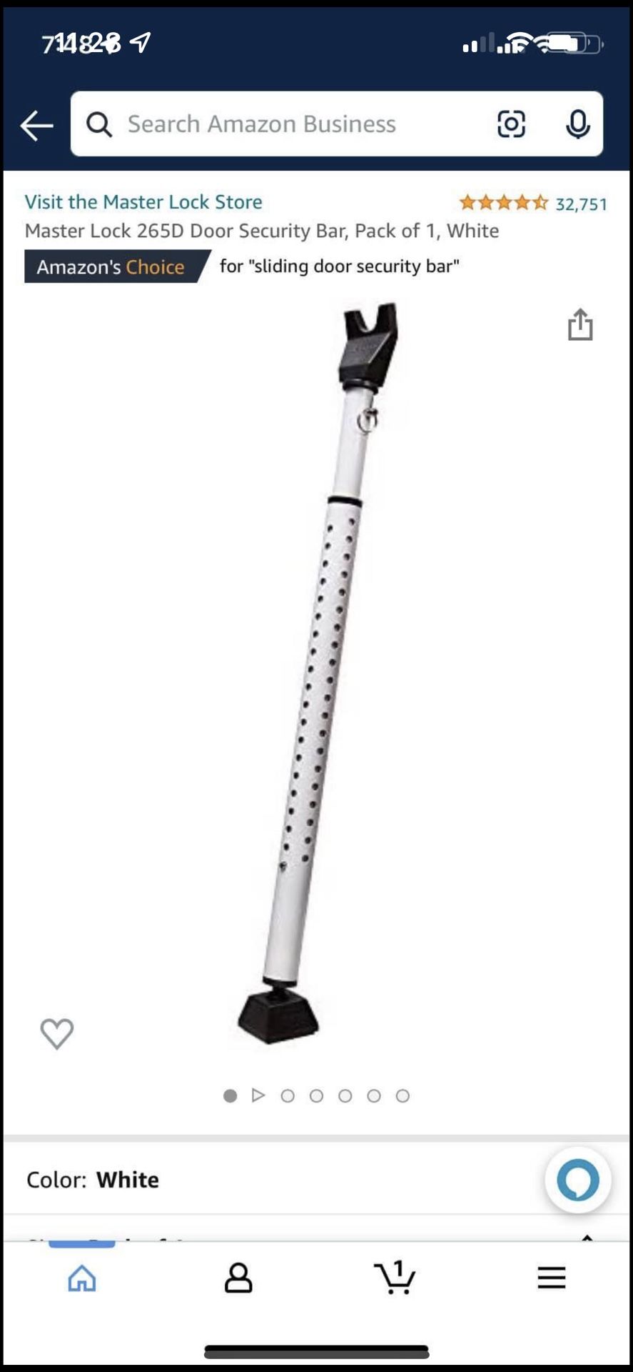 Master Lock 265D Door Security Bar