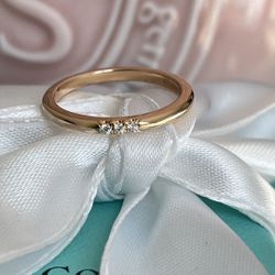 Authentic Tiffany & Co. Forever Diamond Ring in Rose Gold 18K 5.5 NEW $1,300