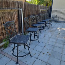 6 Metal Patio Swivel Chairs