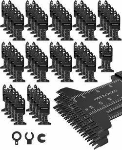 GORWARE Multitool Blades, 60PCS Japanese Tooth Blades for Wood Plastic, Universal Oscillating Tool Blades Fit Milwauke, Worx, Rockwell, Rigid