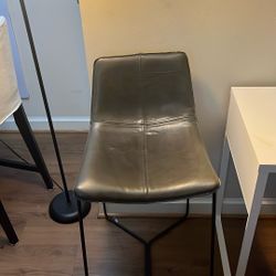 West Elm Slope Leather Counter Stool