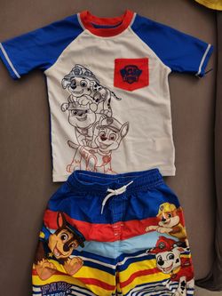 PAW PATROL BOYS SWIMSUIT SET (4T) NEW