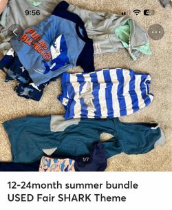 12-24 Month Shark Theme Baby Clothing Bundle