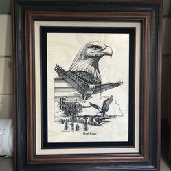 Marble Etching Eagle Collectible 