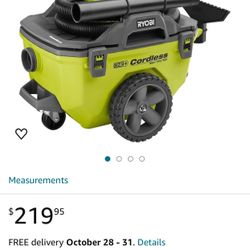Battery Operated Ryobi Vacuum On The Wheels