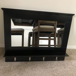 Black entryway mirror with hooks shop