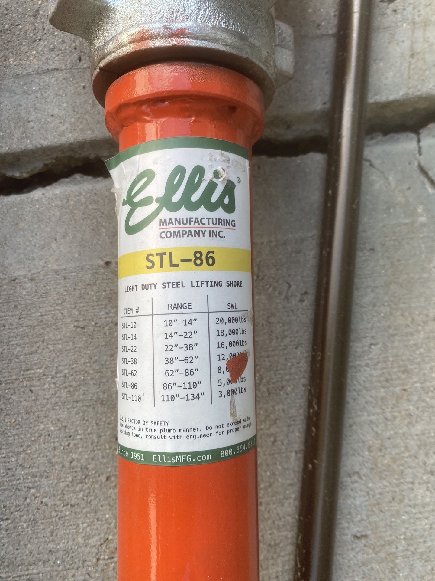 Ellis SLT-86 shoring post