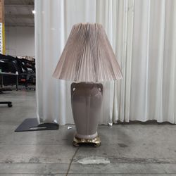 Lavender Ceramic Table Lamp with Pleated Shade