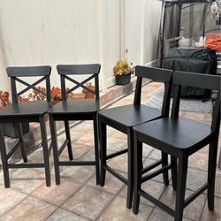 4 IKEA Rosentorp Bar Stools – Black (Set of 4) $70 (OBO)
