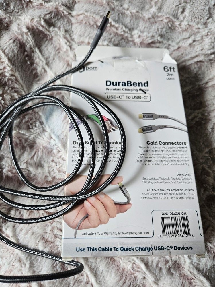 New USB C TO USB C Phone Cable 6 Ft