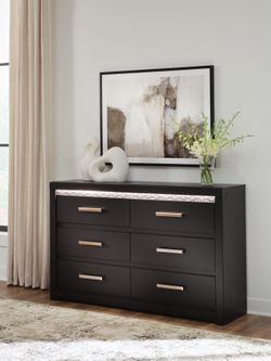 Brizmore Black Six Drawer Dresser