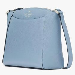 Kate Spade  Monica Pebbled Leather Crossbody Bag Polished Blue  New With Tags
