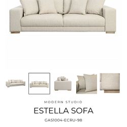Brand New Estella Sofa By Dovetail Furniture, Super Plush Like Cloud 98”L