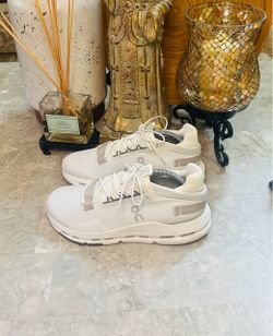 Women’s On Cloudnova 2 Low Top Lace-Up Mesh Sneakers Ice/Sand 3WE(contact info removed)3